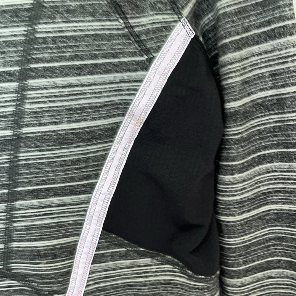 LULULEMON Athletica Half Zip-pullover Sweatshirt Reflective Stripes Size 6 Gray